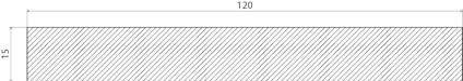Rektangel med måtten 15 x 120 markerade.